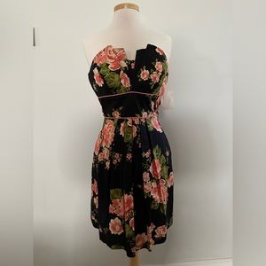 Floral Strapless Mini Dress
